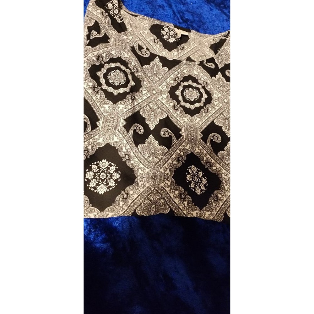 Cato Womens Black & White Paisley Blouse Size Medium